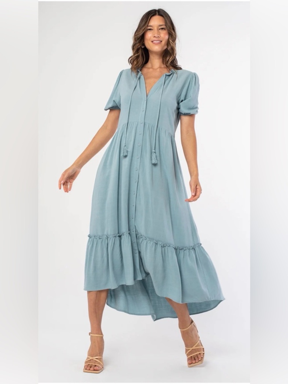 LOVESTITCH HANNAH BUTTON FRONT MIDI DRESS 🐟
